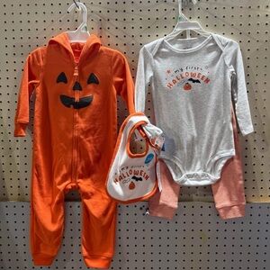 Carter's Orange and Gray Halloween Kids Matching Set $13 EACH